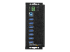 HB30A7AME - StarTech.com 7 Port USB Hub with Power Adapter, Surge Protection, Metal Industrial USB 3.0 Data Transfer Hub, Din Rail, Wall or Desk Mountable, High Speed USB 3.1/USB 3.2 Gen 1 5Gbps Hub - Front